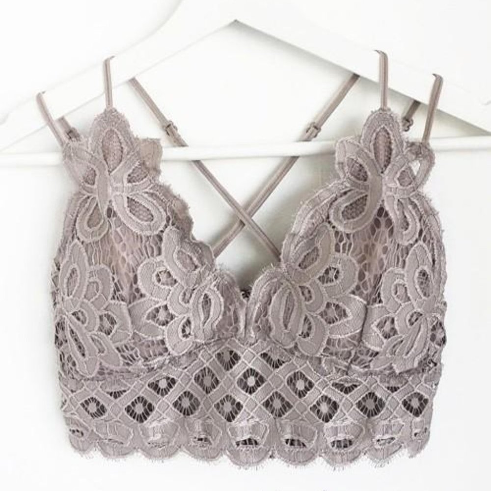 Harbor Grey Lace Bralette